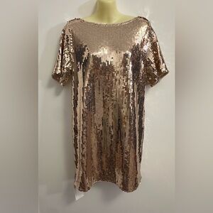 Abercrombie & Fitch Sequin Mini Dress in Gold